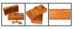 Handcrafted Wood Tri-dominoes Game