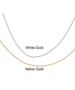 14k White Gold 18 in. Round Cable Chain (Set of 3)