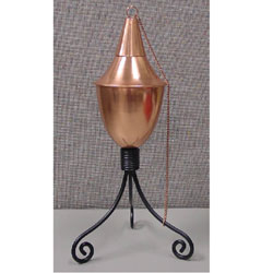 Copper Table Torches with Powder Coated Iron Stands (Set of 2)