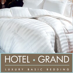 Hotel Grand Zurich 1300 Thread Count Silk/Cotton Damask Cabana Stripe Hungarian Goose Down Comforter