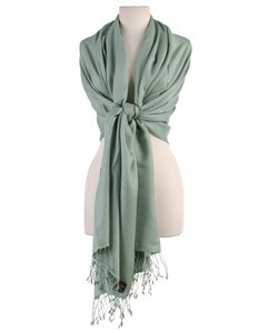 Himalaya Trading Co. Celadon Green Pashmina and Silk Shawl