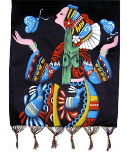 Handmade Butterfly Lady Tapestry (China)