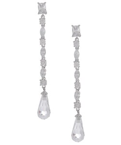 Sterling Silver CZ Briolette Teardrop Dangle Earring