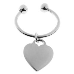 Sterling Silver Heart-shaped Key Ring (Mexico)