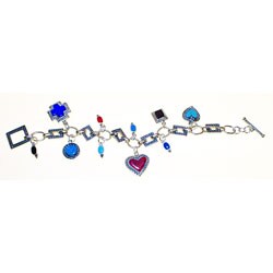 Sterling Silver Colorful Charm Bracelet (Mexico)