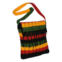 Handcrafted Rasta Colored Hemp Shoulder Bag