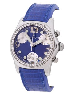 Corum Women's Diamond Chrono Blue Bubble Watch