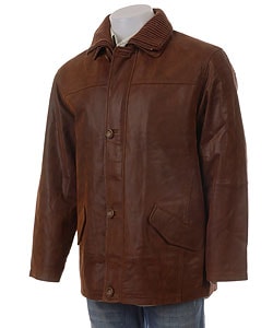 Giovanni Verucci Men's Top Grain Leather Coat