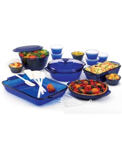 Anchor Hocking 35 piece Cobalt Blue Bakeware