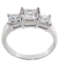 Sterling Silver Princess-cut CZ Ring