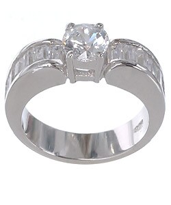 Sterling Silver Baguette CZ Ring