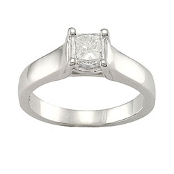 14k White Gold 3/4ct TDW Diamond Solitaire Ring (H-I, SI2)
