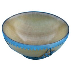 Yellow Jade and Silver Dragon & Phoenix Bowl