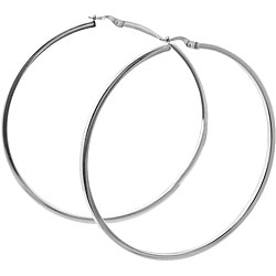 Sterling Silver 75 mm Large Hoop Earrings