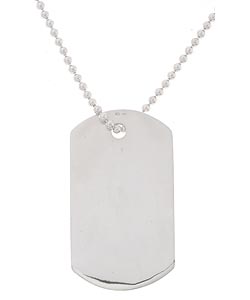 Sterling Silver Dog Tag with Pallini Chain
