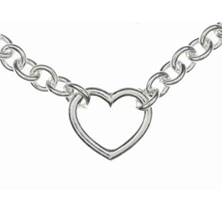 Sterling Silver Center Heart Toggle Necklace