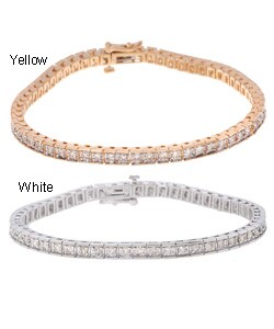 14k Gold 3ct Diamond Tennis Bracelet (J, I1)