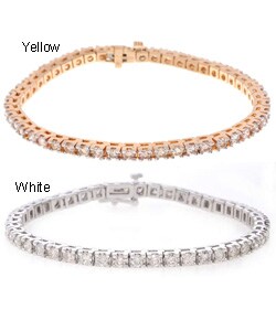 14k Gold 5ct Diamond Traditional Tennis Bracelet (J, SI3)