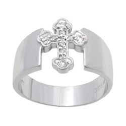 Cross Ring Sterling Silver CZ Cross Ring