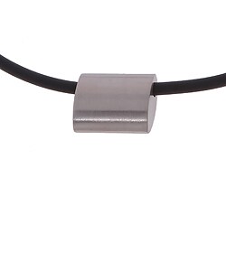 Stainless Steel and Black Cord Curved Pendant