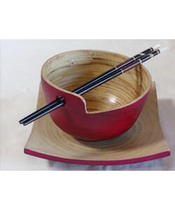 Bamboo Bowl, Plate & Chopstick Set (Vietnam)