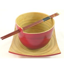 Bamboo Bowl, Plate & Chopstick Set (Vietnam)