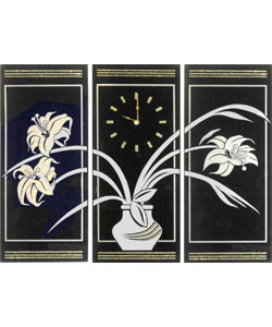 Three-piece Floral Clock Set