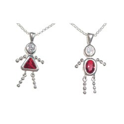 Sterling Silver Boy/Girl Birthstone Pendant