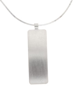 Sterling Silver Brushed Tag Pendant
