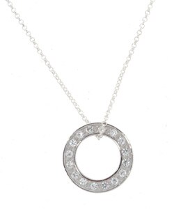 Sterling Silver CZ Circle Pendant