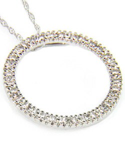 10-kt. White Gold 1/8-ct TW Diamond Circle Necklace