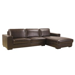 Brown Bi-cast Leather Sectional Sofa