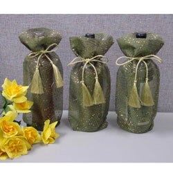 Gold Flecked Organza Gift Bags (Set of 12)