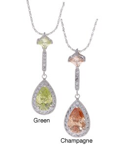 Sterling Silver CZ Dangle Pendant