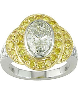 18k Yellow & White Gold 2 1/6ct TDW GIA Certified Diamond Ring