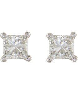 Platinum 1/2ct TDW Princess-cut Diamond Stud Earrings (H-I, SI1)