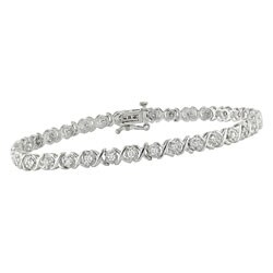 10Kt White Gold Diamond Bracelet (1 TDW, I-J, I2-3)