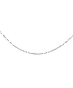 14k White Gold Adjustable Rolo Necklace