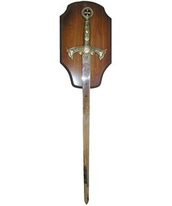 Knights Templar Sword with Display Plaque