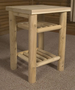 Rustic Log Adirondack Nightstand Table