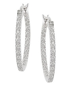 14k Gold 1/4ct TDW Diamond Mini Hoop Earrings ( I-J, I1-I2 )