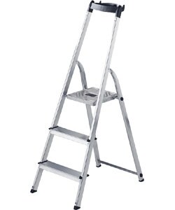 Hailo Aluminum Household 3-step Ladder with Tray