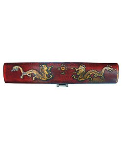 Tibetan Double Dragon Leather Decorative Box