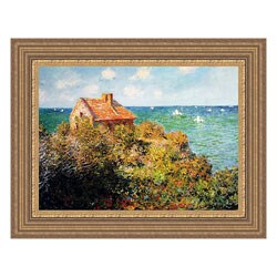 Claude Monet Fisherman's Cottage Framed Canvas