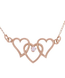 14k Gold-Filled 2mm Cubic Zirconia Heart Pendant