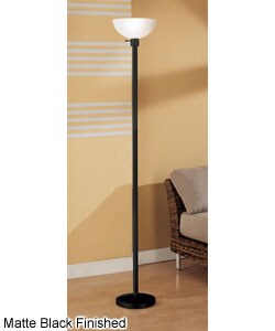 Torchiere Floor Lamp with Glass Shade
