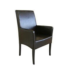 Lindsey Dark Brown Leather Arm Chair