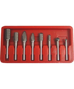 GRIP 8-piece Double Cut Carbide Rotary Burr Set