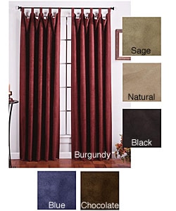 Faux Suede Chamois Tab Top Curtain Panel Pair