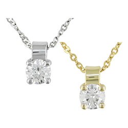 14 Gold 1/6ct Diamond Solitaire Pendant (G-H-I, VS)